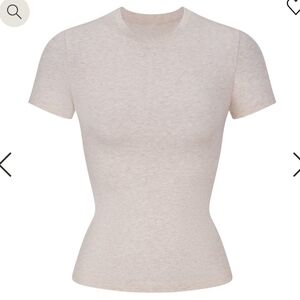 SKIMS - COTTON JERSEY T-SHIRT (HEATHER OATMEAL)